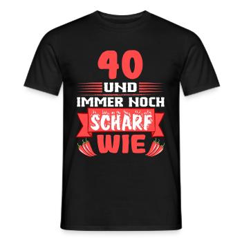 40 Geburtstag 40er runder Vierziger Geschenk Tee - Männer T-Shirt - Schwarz - Vorne - AI Model Male 178 light (178cm)