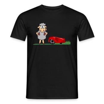 Drôle mouton tondeuse à gazon tondeuse - T-shirt homme - noir - Devant - AI Model Male 178 light (178cm)