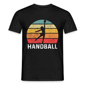 Handball Vintage Retro - Männer T-Shirt - Schwarz - Vorne - AI Model Male 178 light (178cm)