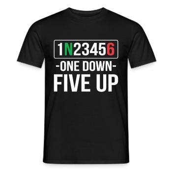 One Down Motorcycle Motorcyclist Five Up - Men's T-Shirt - black - Front - AI Model Male 178 light (178cm)