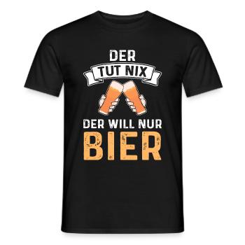 Der Tut Nix Der Will Nur Bier Alkohol - Männer T-Shirt - Schwarz - Vorne - AI Model Male 178 light (178cm)