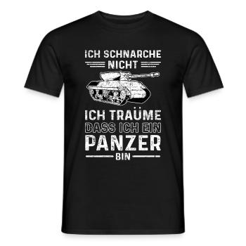 Ich Schnarche Nicht Träume Panzer Panzerfahrer - Männer T-Shirt - Schwarz - Vorne - AI Model Male 178 light (178cm)