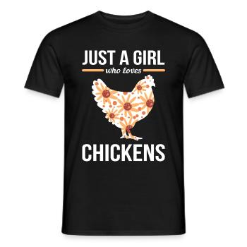Poulet Poulet Coq Juste une fille qui aime le poulet - T-shirt homme - noir - Devant - AI Model Male 178 light (178cm)