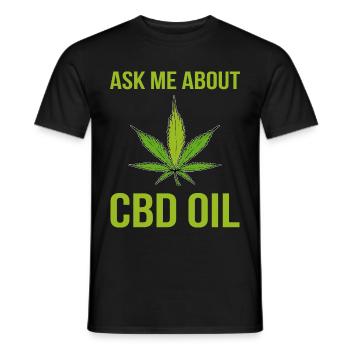 Interrogez-moi sur moi CBD Oil Cannabis Cannabis Leaf - T-shirt homme - noir - Devant - AI Model Male 178 light (178cm)