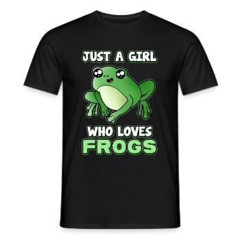 Juste une fille qui aime Froges Frog - T-shirt homme - noir - Devant - AI Model Male 178 light (178cm)