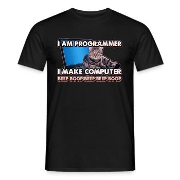 Design für IT Fachleute die Katzen lieben - Männer T-Shirt - Schwarz - Vorne - AI Model Male 178 light (178cm)
