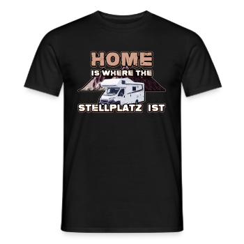Camping-car camp camping camping - T-shirt homme - noir - Devant - AI Model Male 178 light (178cm)