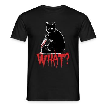 Schrödinger's Cat Horror Cat - Men's T-Shirt - black - Front - AI Model Male 178 light (178cm)