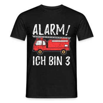 Alarm Ich Bin 3 Feuerwehr - Männer T-Shirt - Schwarz - Vorne - AI Model Male 178 light (178cm)