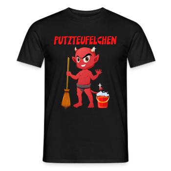 Putzteufelchen Reinigungskraft Hobby Putzen - Männer T-Shirt - Schwarz - Vorne - AI Model Male 178 light (178cm)