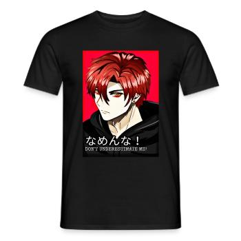 Red Anime Manga Design China Japan - Men's T-Shirt - black - Front - AI Model Male 178 light (178cm)