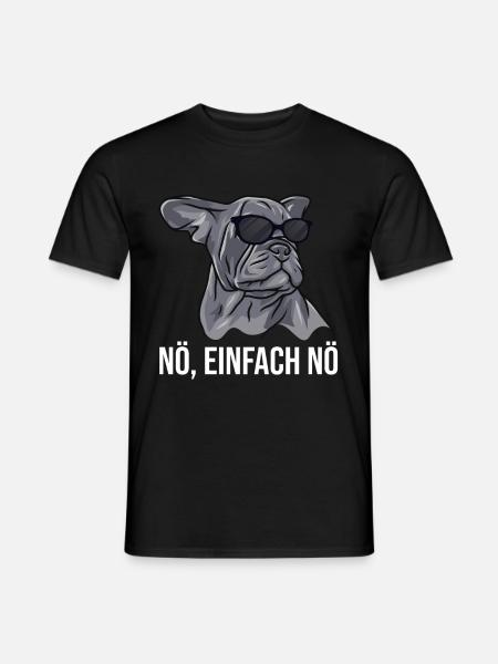 Französische Bulldogge Mit Sonnenbrille Nö Einfach - Männer T-Shirt - Schwarz