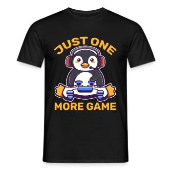Just another game Penguin Gaming Kawaii Gamer - Men's T-Shirt - black - Front - AI Model Male 178 light (178cm)