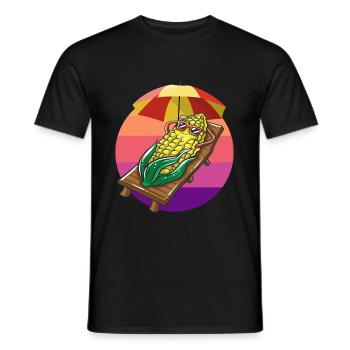 Witziger Maiskolben mit Sonnenbrille Mais Sonnen - Männer T-Shirt - Schwarz - Vorne - AI Model Male 178 light (178cm)