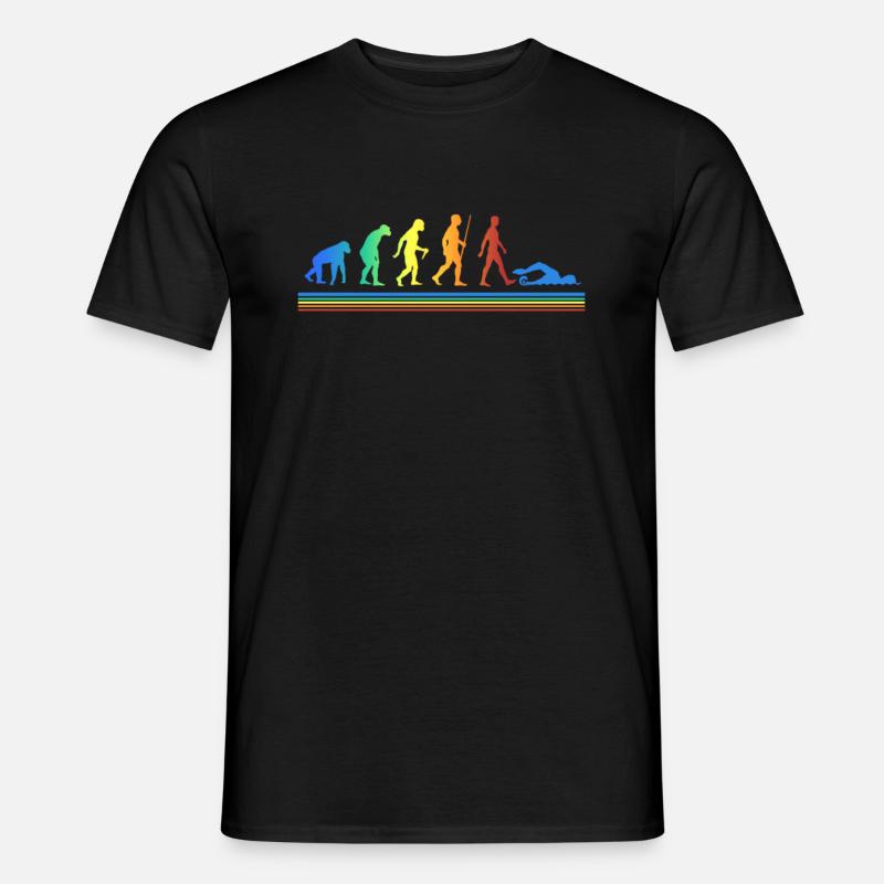 Schwimmer Evolution Freizeitsport Athleten - Männer T-Shirt - Schwarz