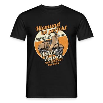 Niemand Ist Perfekt Witziges Statement - Männer T-Shirt - Schwarz - Vorne - AI Model Male 178 light (178cm)