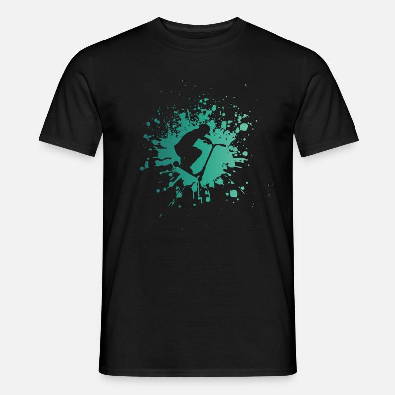 Stunt Scooter Kinder Roller Rollerfahrer Skater - Männer T-Shirt - Schwarz