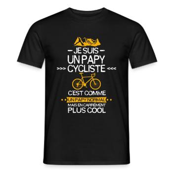T-shirt Retraite Papy Cycliste Carrément Plus Cool - T-shirt homme - noir - Devant - AI Model Male 178 light (178cm)