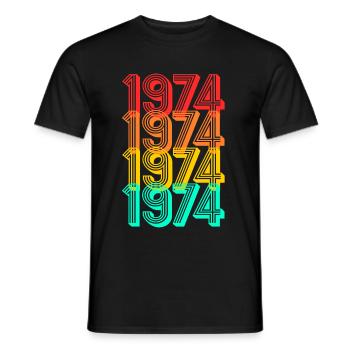 1974 born Born 1974 Gift Birthday - Men's T-Shirt - black - Front - AI Model Male 178 light (178cm)