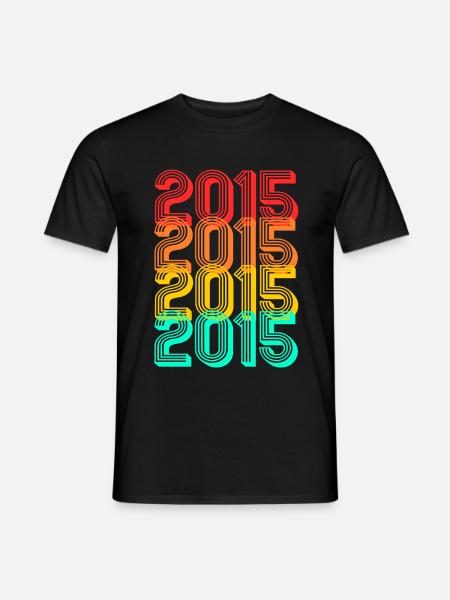 2015 geboren Jahrgang 2015 Geschenk Geburtstag - Männer T-Shirt - Schwarz