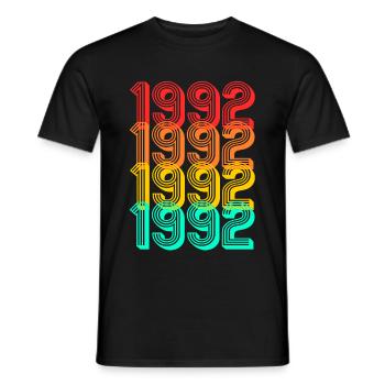 1992 geboren Jahrgang 1992 Geschenk Geburtstag - Männer T-Shirt - Schwarz - Vorne - AI Model Male 178 light (178cm)