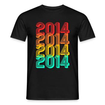 Born in 2014 Vintage 2014 Gift Birthday - Men's T-Shirt - black - Front - AI Model Male 178 light (178cm)