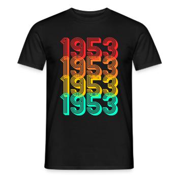 Born in 1953 Born 1953 Gift Birthday - Men's T-Shirt - black - Front - AI Model Male 178 light (178cm)