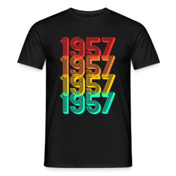 Né en 1957 millésime 1957 anniversaire cadeau - T-shirt homme - noir - Devant - AI Model Male 178 light (178cm)