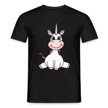Licorne Assise Enfants Licorne Fille Cadeau - T-shirt homme - noir - Devant - AI Model Male 178 light (178cm)