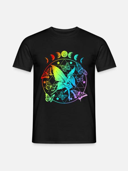 Fairy with Butterflies Elves Girl Gift - Men's T-Shirt - black