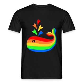 Regenbogen Wal süß Wallfisch Kinder Geschenk - Männer T-Shirt - Schwarz - Vorne - AI Model Male 178 light (178cm)