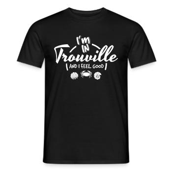 I m in Trouville and I feel Good - T-shirt homme - noir - Devant - AI Model Male 178 light (178cm)