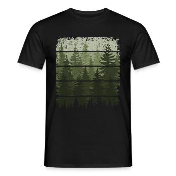 Trees Wildlife Nature Lover Forest Outdoor - Men's T-Shirt - black - Front - AI Model Male 178 light (178cm)