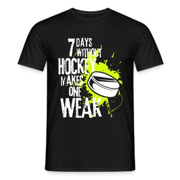 7 Days Without Hockey Makes One Weak - Men's T-Shirt - black - Front - AI Model Male 178 light (178cm)