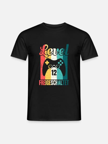 Level twelve unlocked gaming birthday - Men's T-Shirt - black