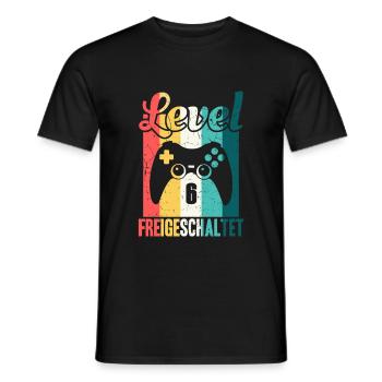 Level 6 years old unlocked - Men's T-Shirt - black - Front - AI Model Male 178 light (178cm)