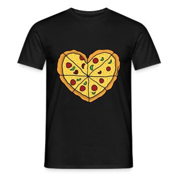 Pizza heart - Men's T-Shirt - black - Front - AI Model Male 178 light (178cm)