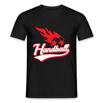 Handball - conception de handball - T-shirt homme - noir - Devant - AI Model Male 178 light (178cm)