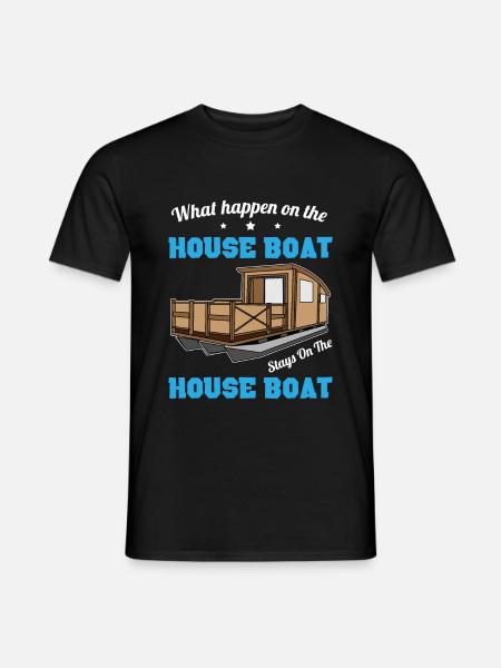 Was auch immer auf dem Hausboot passiert - Boating - Männer T-Shirt - Schwarz