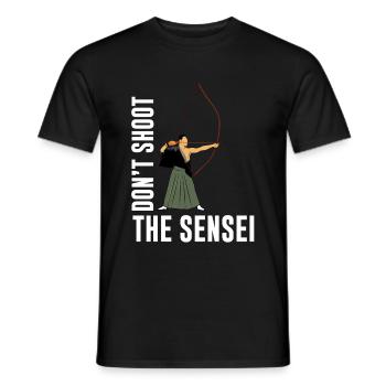 Schieß nicht auf den Sensei - Lustige Japan-Bogens - Männer T-Shirt - Schwarz - Vorne - AI Model Male 178 light (178cm)