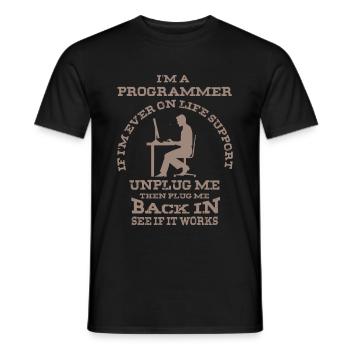 Je suis un programmeur - programme informatique drôle - T-shirt homme - noir - Devant - AI Model Male 178 light (178cm)