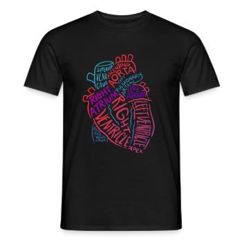 Krankenschwester Shirt Anatomisches Herz Kardiolog - Männer T-Shirt - Schwarz - Vorne - AI Model Male 178 light (178cm)
