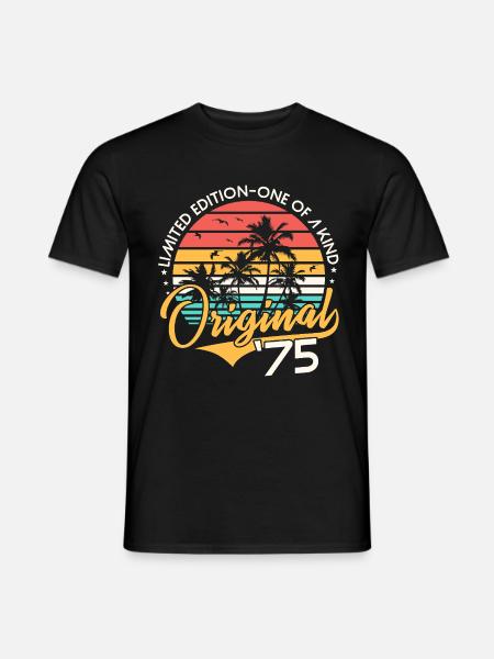 1975 Jahrgang Geburtstag Vintage Retro Geschenk - Männer T-Shirt - Schwarz