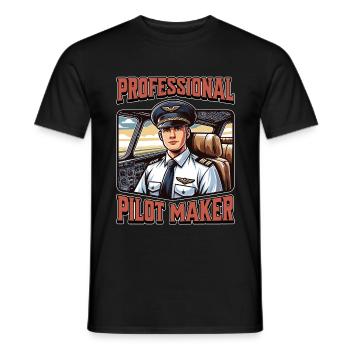 Flight Instructor Professional Pilot Flight Lesson - Männer T-Shirt - Schwarz - Vorne - AI Model Male 178 light (178cm)