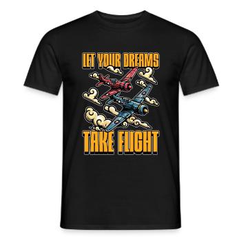 Pilote de voltige Laissez vos rêves prendre l’avion - T-shirt homme - noir - Devant - AI Model Male 178 light (178cm)