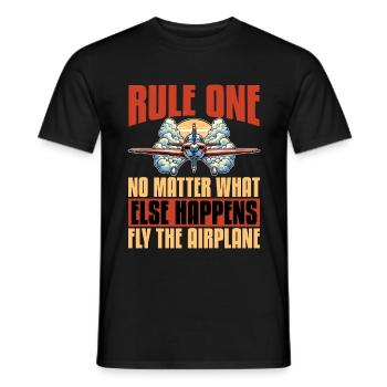 Règle du pilote de voltige Un pilote RC aime l’aviation - T-shirt homme - noir - Devant - AI Model Male 178 light (178cm)