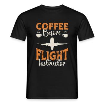 Instructeur de vol Café Ecole de pilotage Amateur de café - T-shirt homme - noir - Devant - AI Model Male 178 light (178cm)