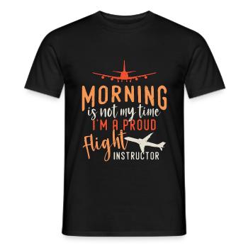 Instructeur de vol Morning Is Not My Time Aviation - T-shirt homme - noir - Devant - AI Model Male 178 light (178cm)