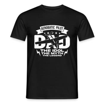 Pilote de voltige Papa L’idole Le pilote de planeur - T-shirt homme - noir - Devant - AI Model Male 178 light (178cm)