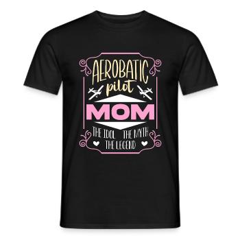 Aerobatic Pilot Mom The Idol Airplane Enthusiast - Men's T-Shirt - black - Front - AI Model Male 178 light (178cm)